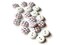 20 13mm Two Hole Pink Tartan Plaid Round Buttons Wooden Buttons White Wood Buttons